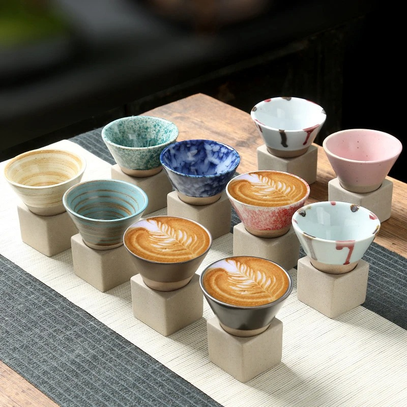 Traditional Japanese Coffee Cup Set 100ml Small Mug Duo