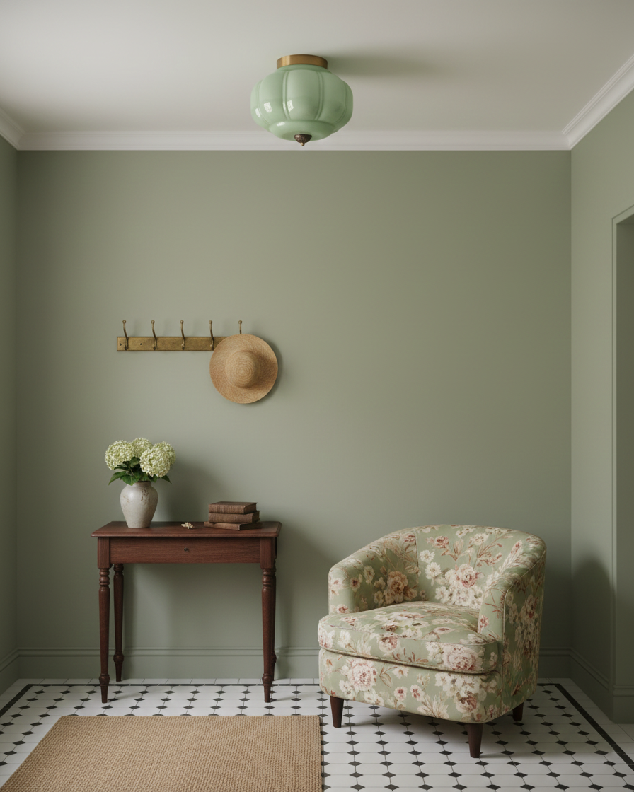 Vintage Jade Glow Ceiling Light Flush Mount