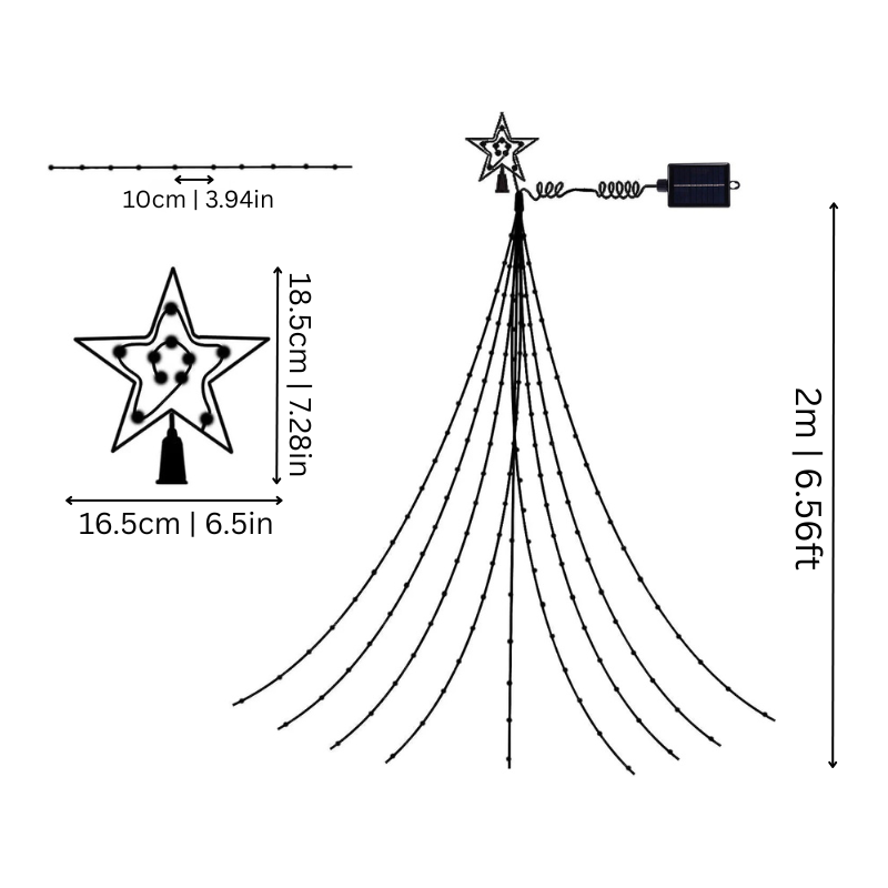 Christmas Star LED Light Display Cascading Festive Lights