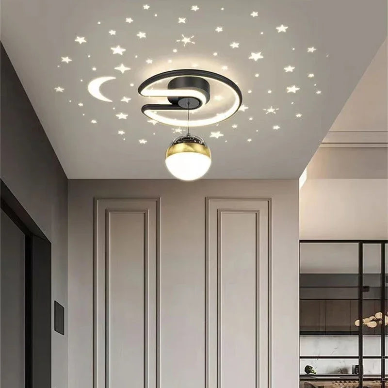 LED Ceiling Light with Star Effect Dimmable Modern Bedroom Lamp