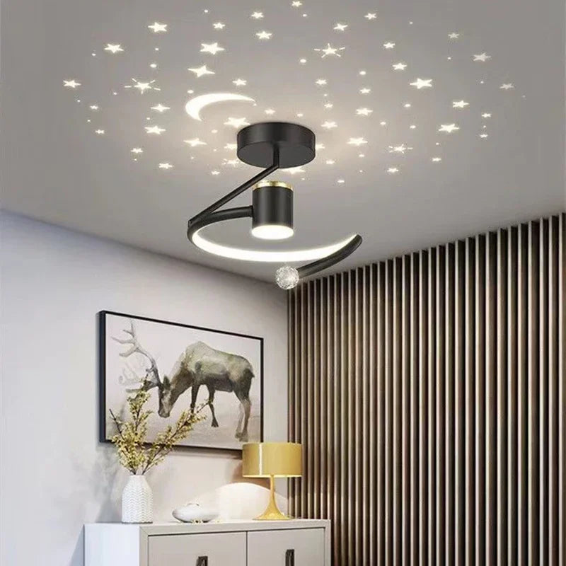LED Ceiling Light with Star Effect Dimmable Modern Bedroom Lamp