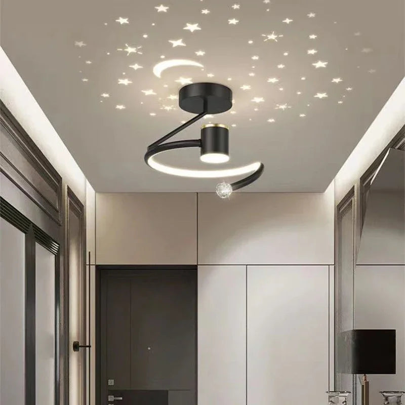 LED Ceiling Light with Star Effect Dimmable Modern Bedroom Lamp