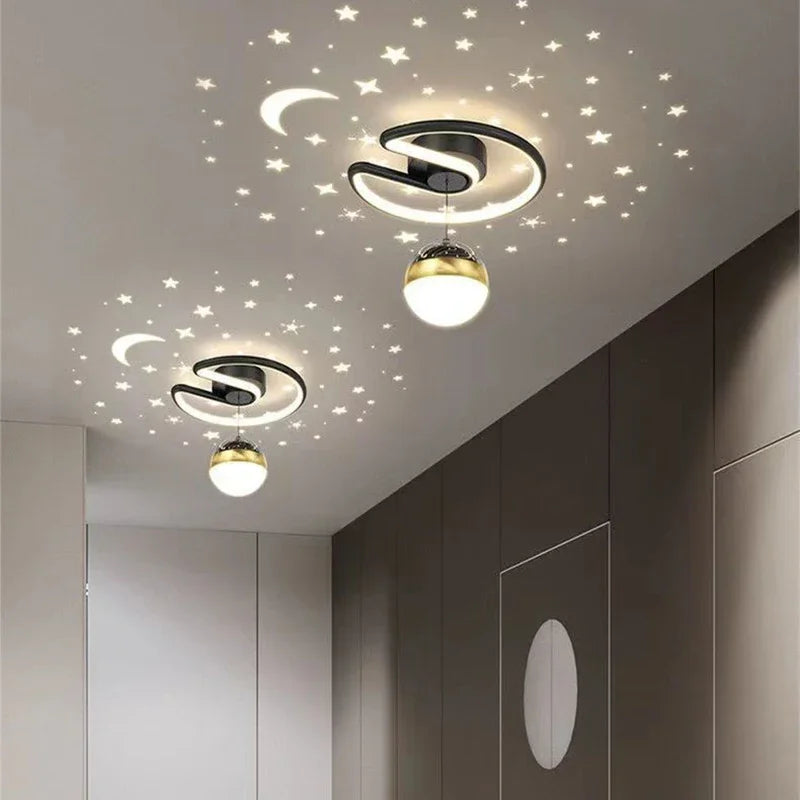 LED Ceiling Light with Star Effect Dimmable Modern Bedroom Lamp