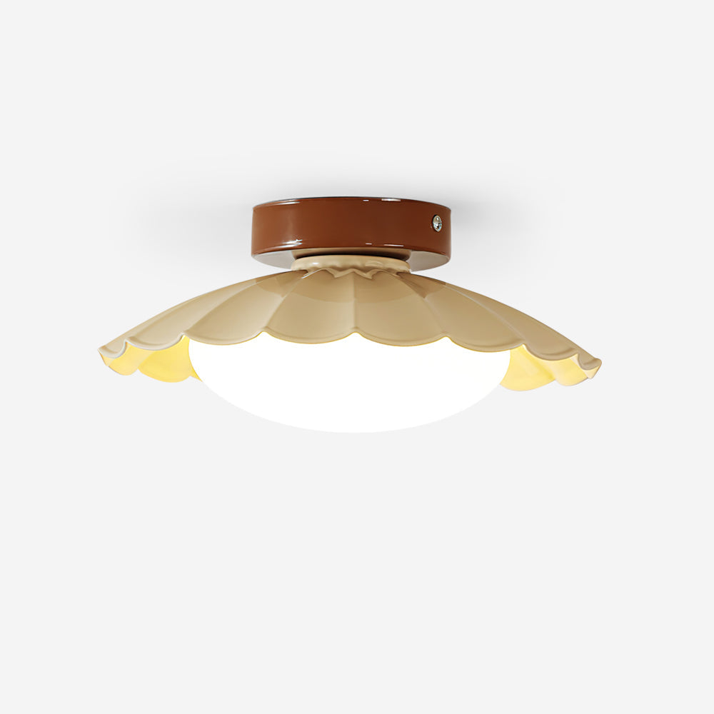 Scalloped LED Ceiling Light in Warm White