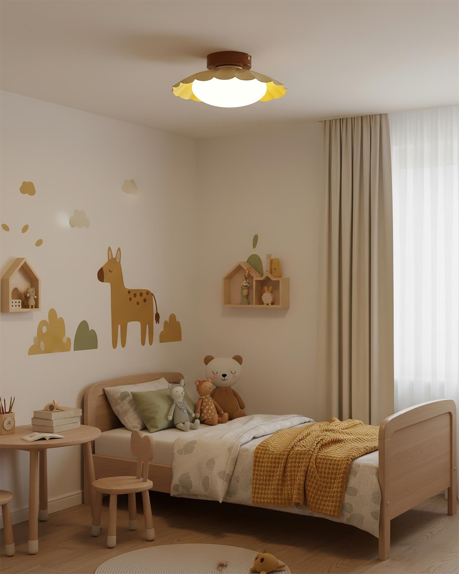 Scalloped LED Ceiling Light in Warm White