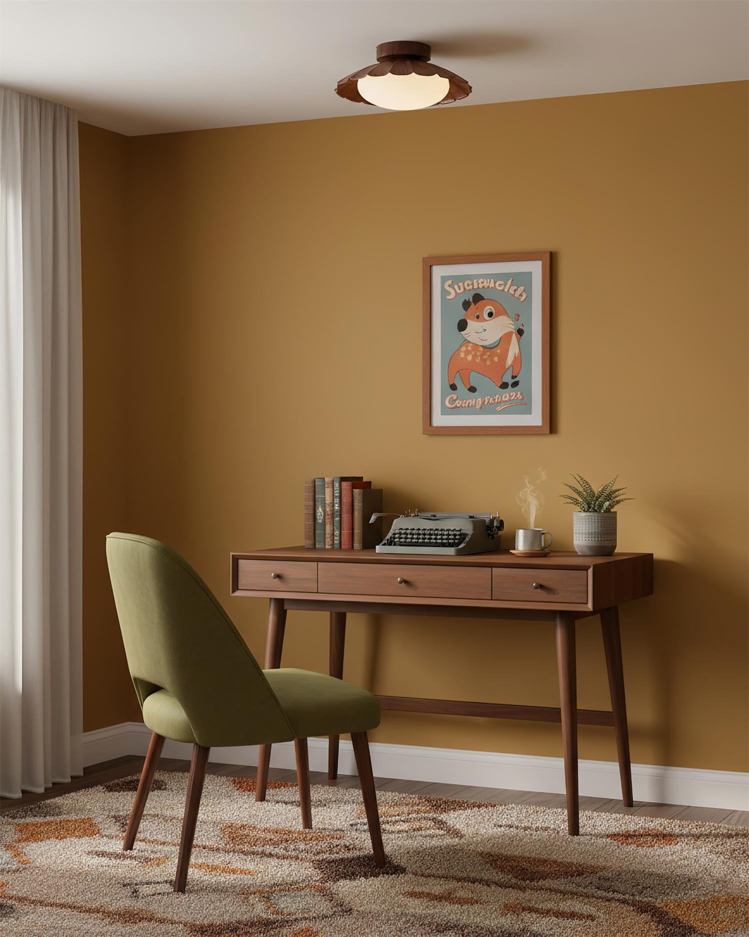 Scalloped LED Ceiling Light in Warm White