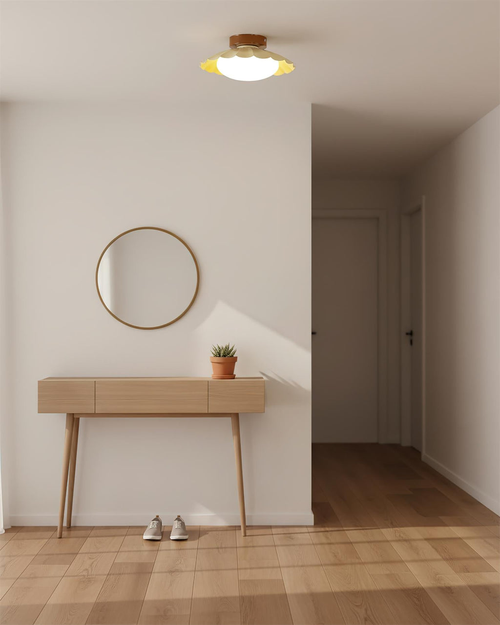 Scalloped LED Ceiling Light in Warm White