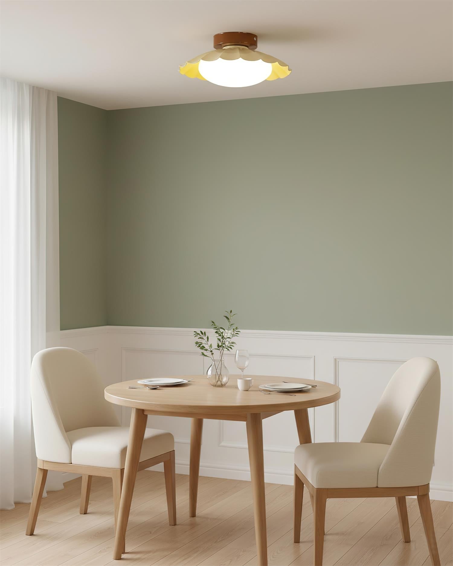 Scalloped LED Ceiling Light in Warm White