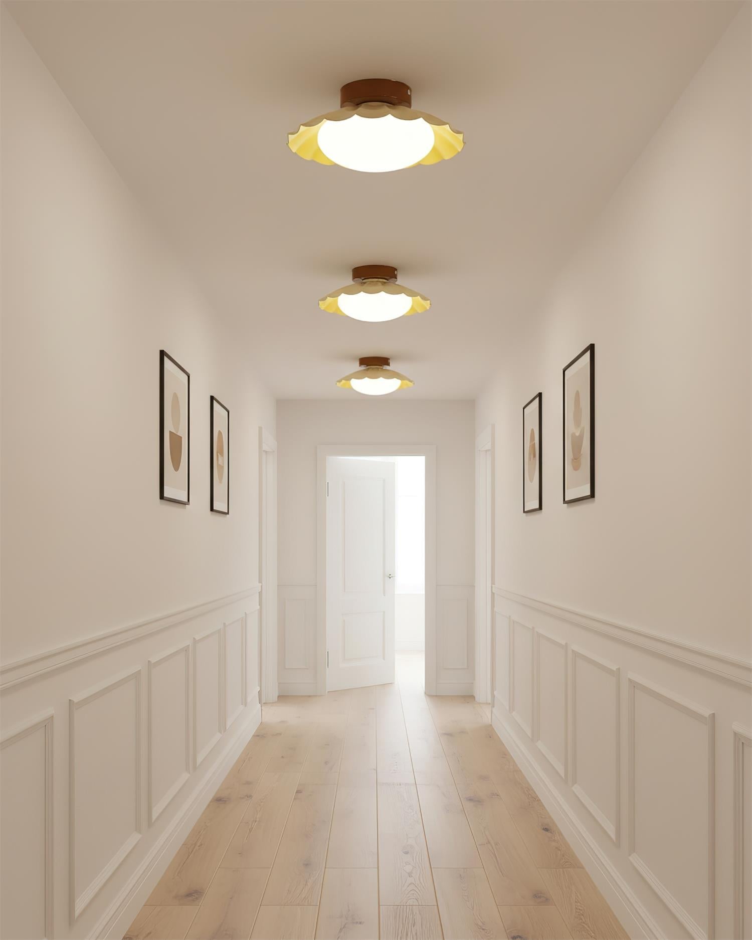 Scalloped LED Ceiling Light in Warm White