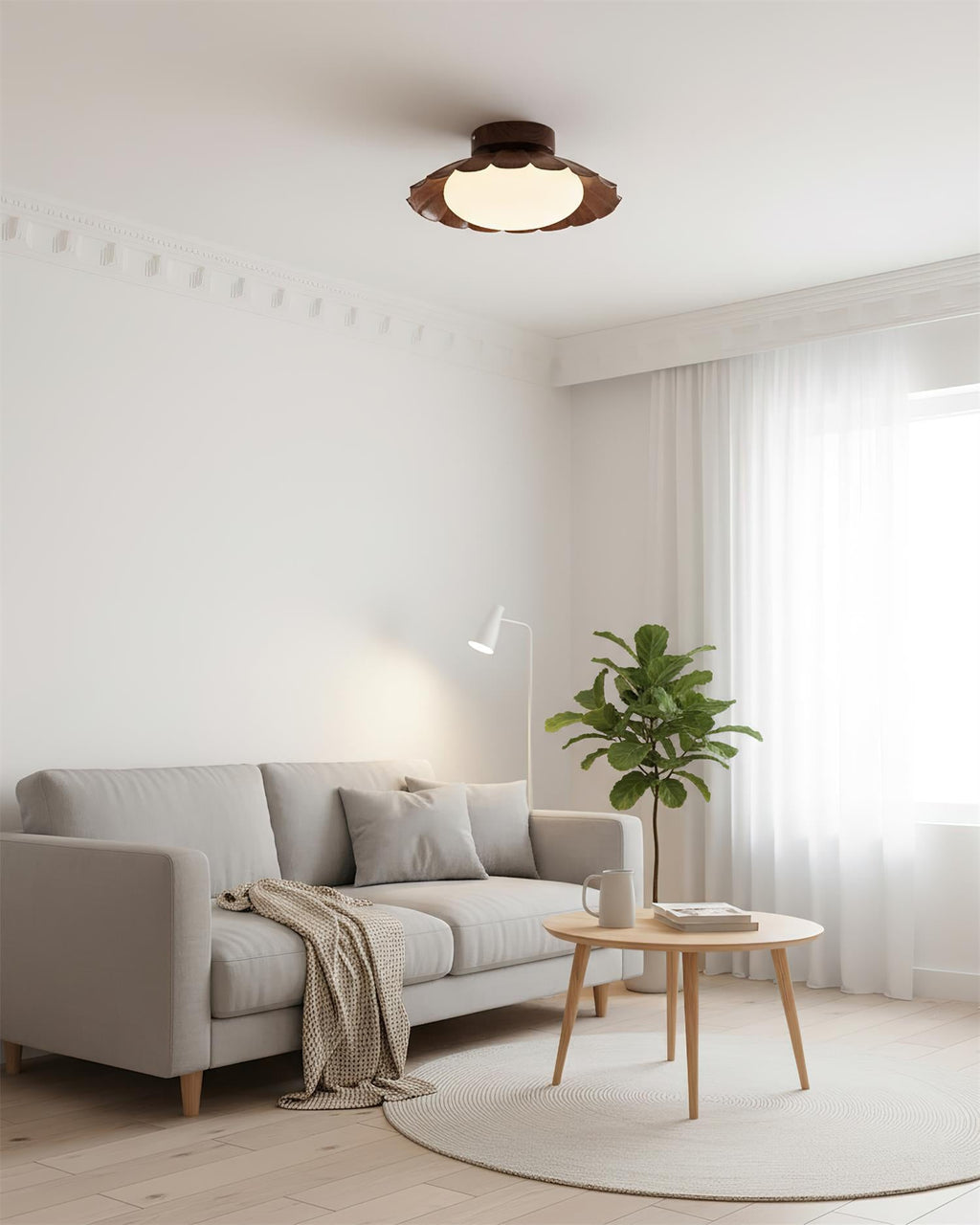 Scalloped LED Ceiling Light in Warm White