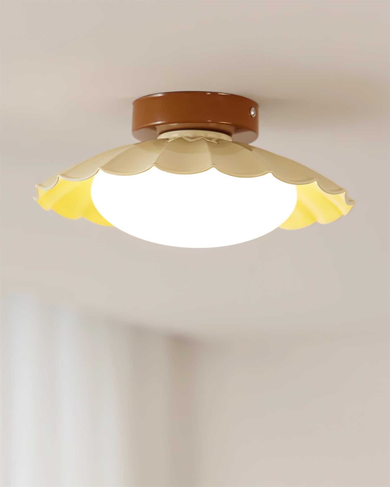 Scalloped LED Ceiling Light in Warm White