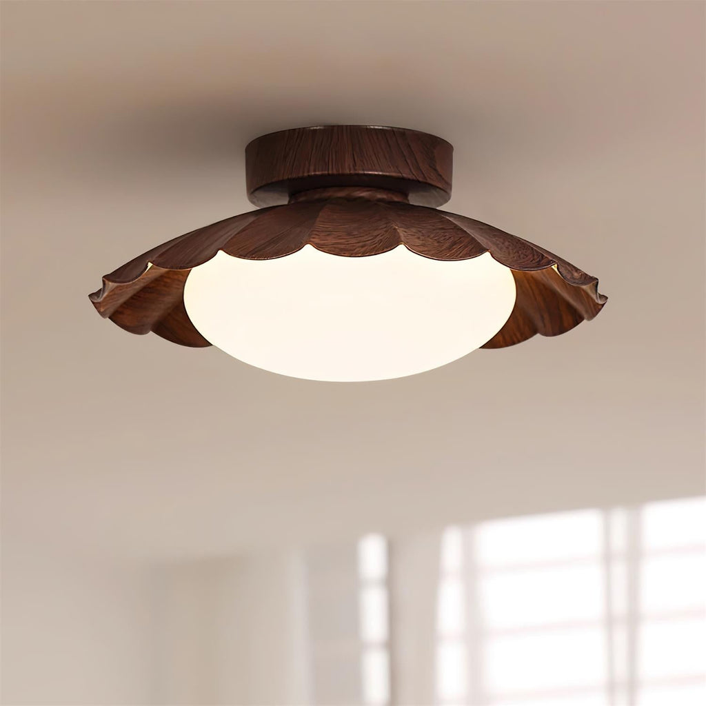 Scalloped LED Ceiling Light in Warm White