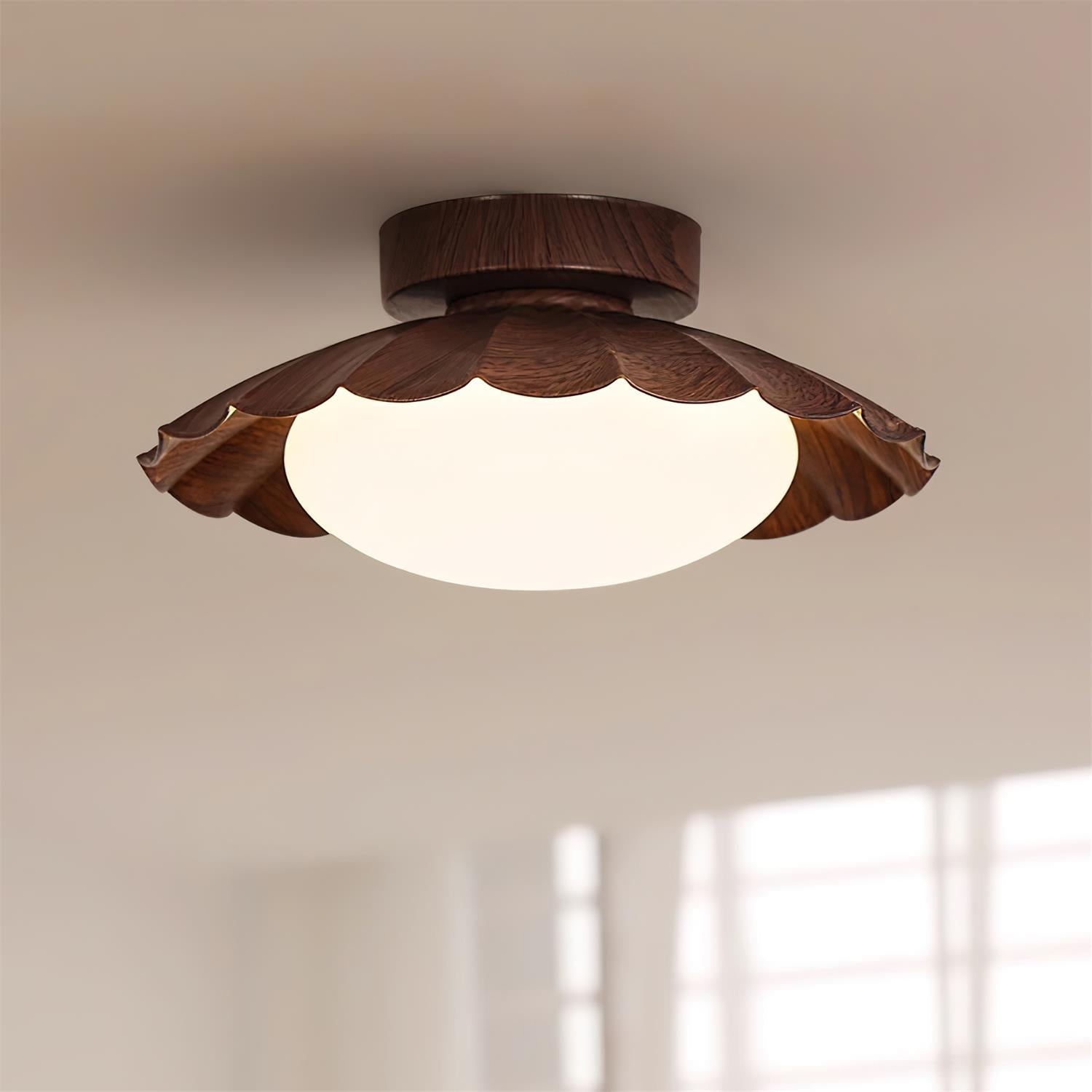 Scalloped LED Ceiling Light in Warm White