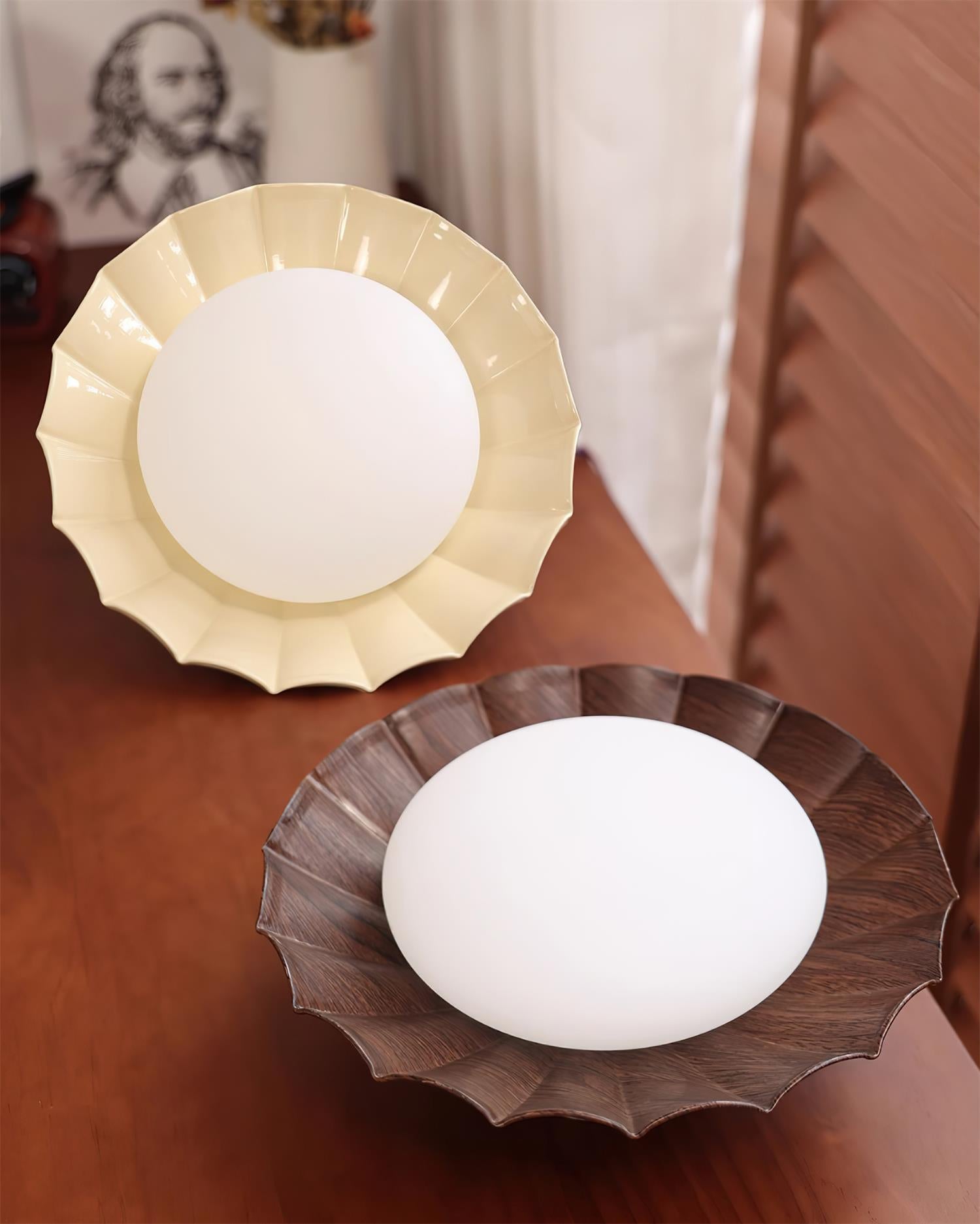 Scalloped LED Ceiling Light in Warm White