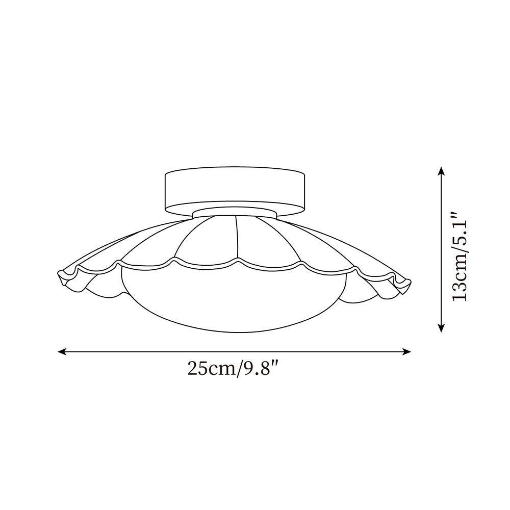 Scalloped LED Ceiling Light in Warm White