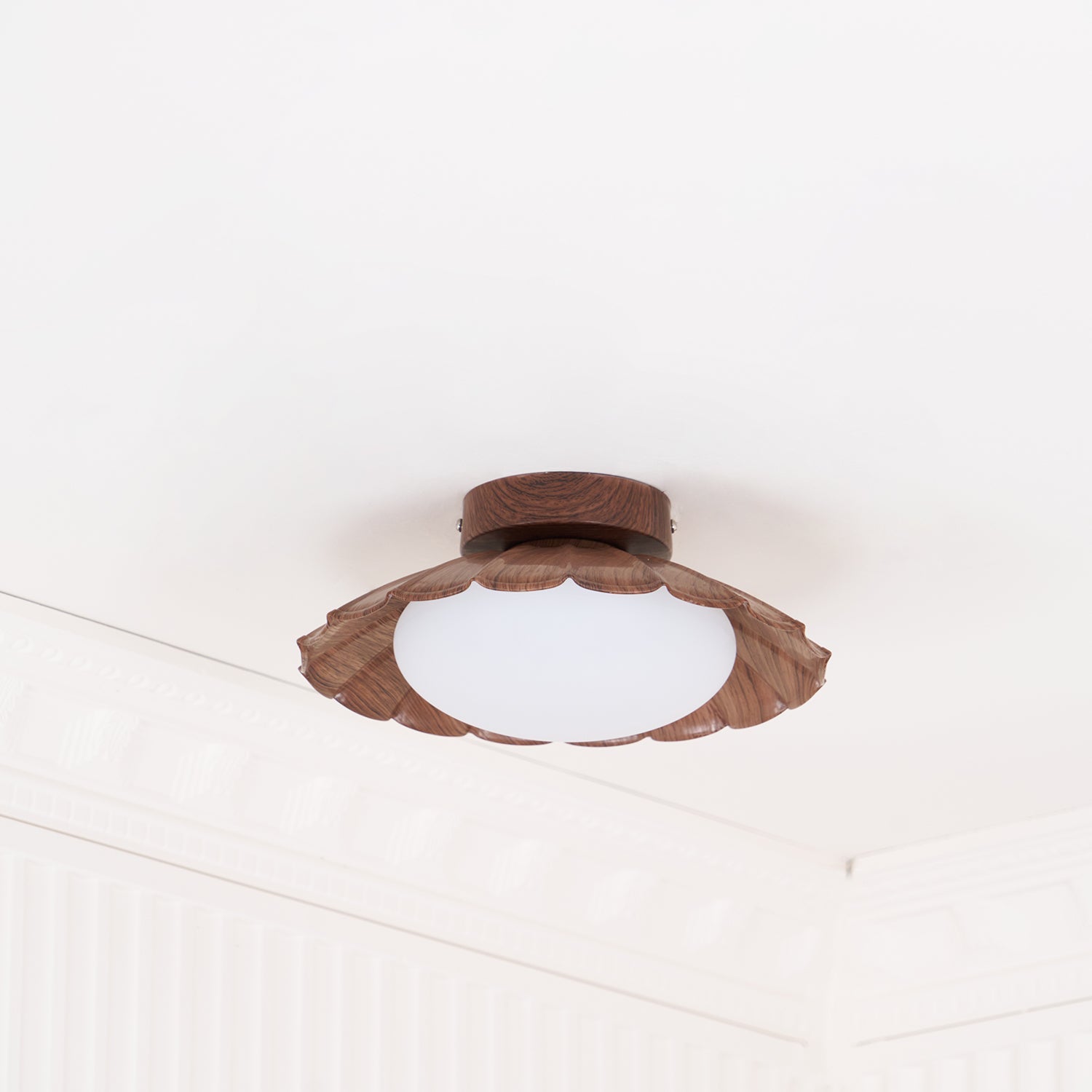 Scalloped LED Ceiling Light in Warm White