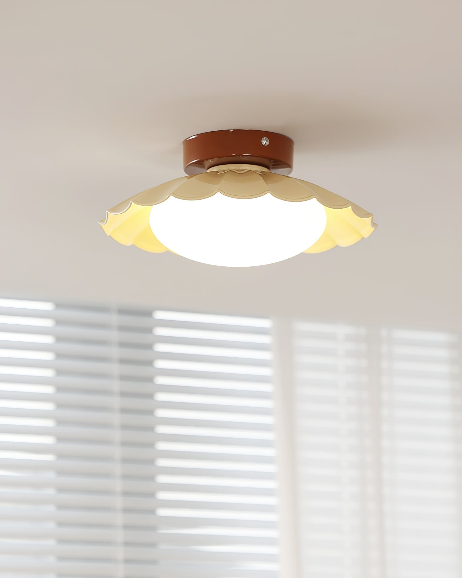 Scalloped LED Ceiling Light in Warm White
