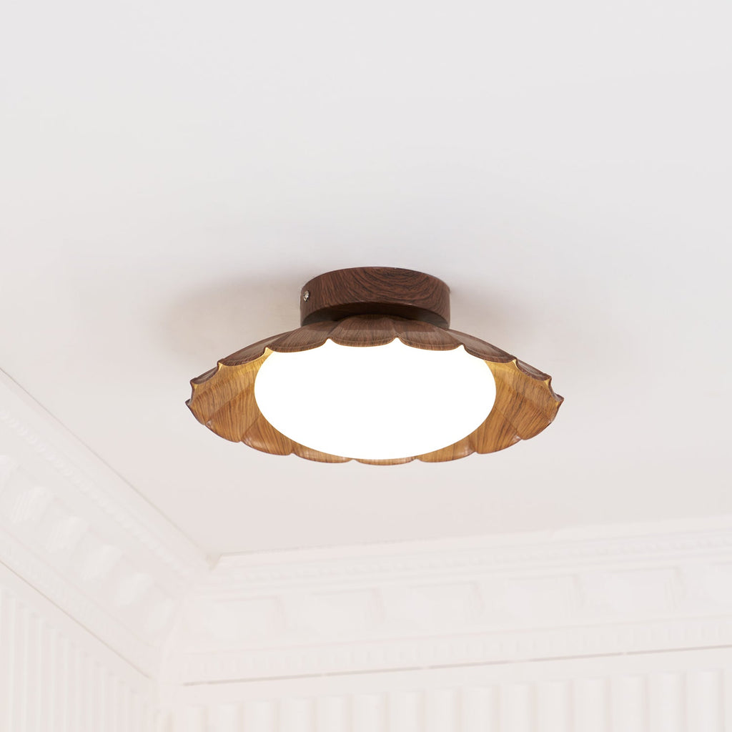 Scalloped LED Ceiling Light in Warm White