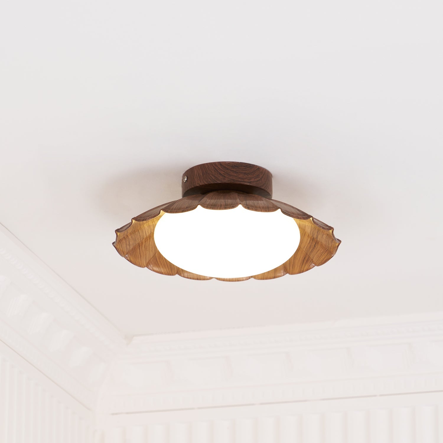 Scalloped LED Ceiling Light in Warm White