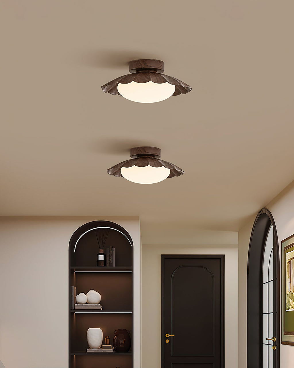 Scalloped LED Ceiling Light in Warm White