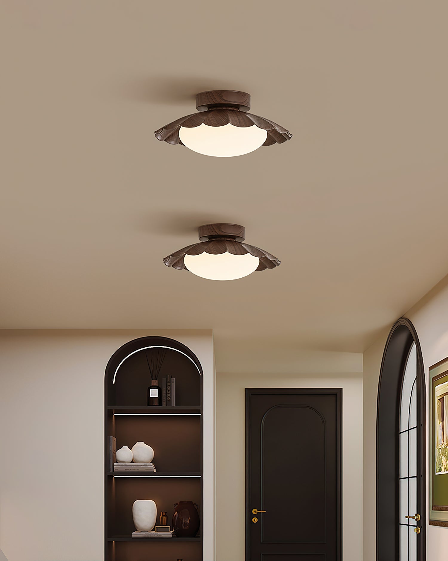 Scalloped LED Ceiling Light in Warm White