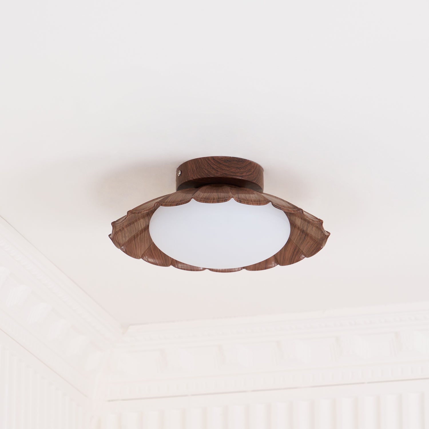 Scalloped LED Ceiling Light in Warm White