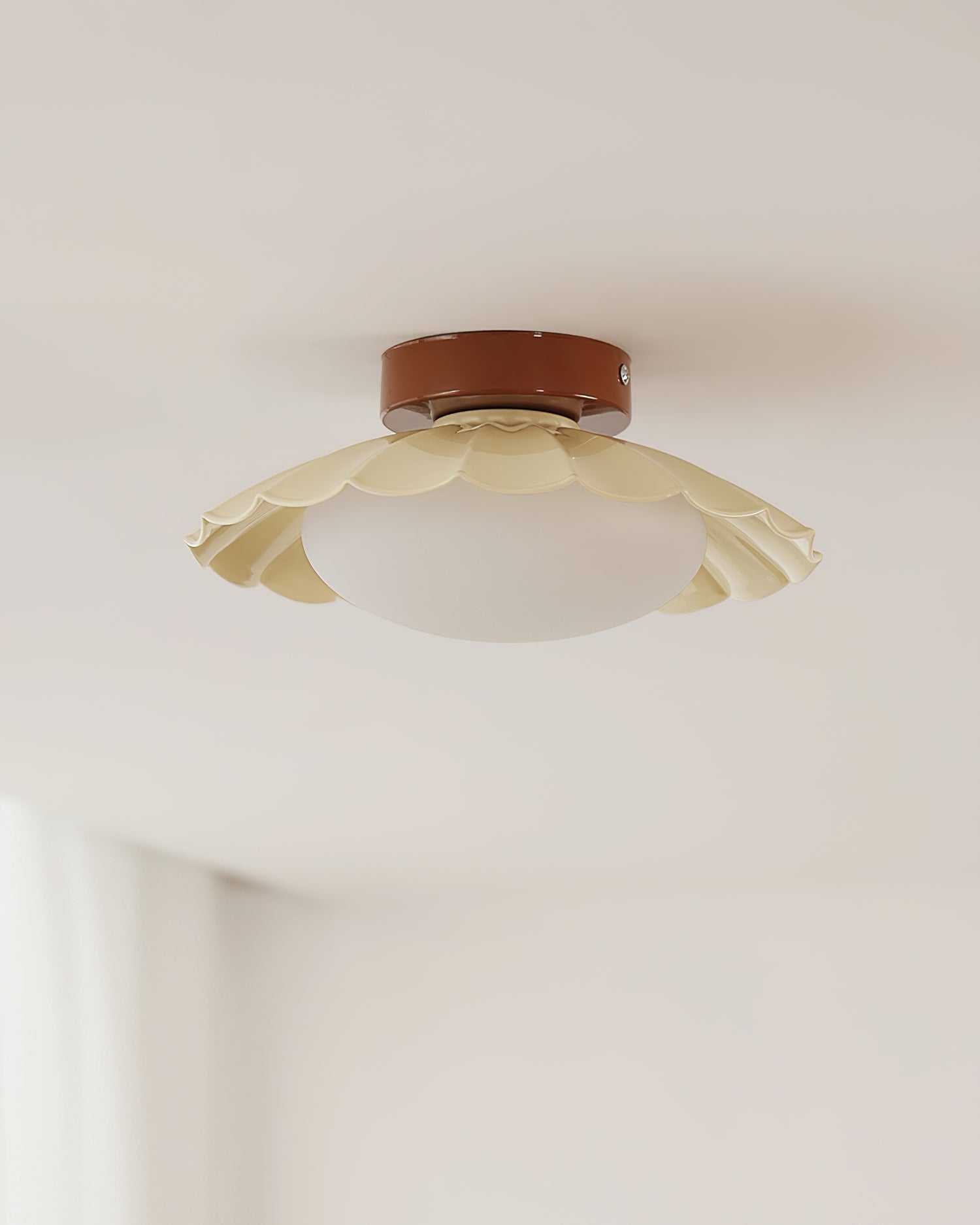 Scalloped LED Ceiling Light in Warm White