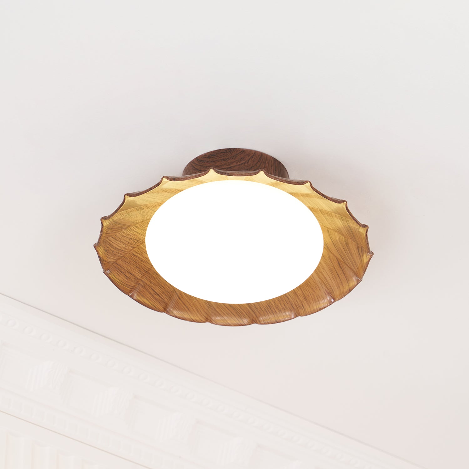 Scalloped LED Ceiling Light in Warm White