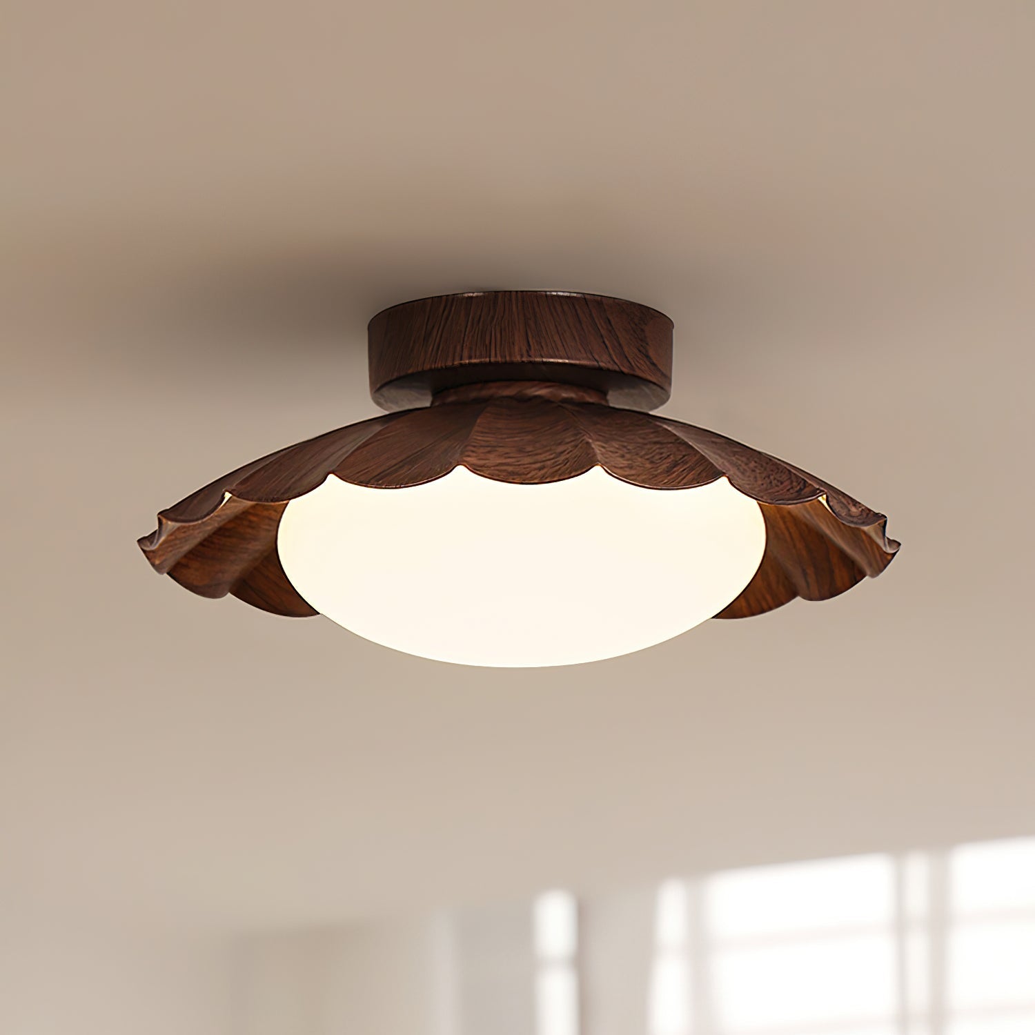 Scalloped LED Ceiling Light in Warm White