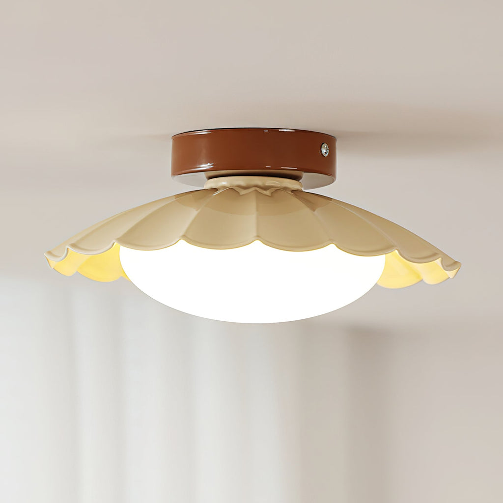 Scalloped LED Ceiling Light in Warm White
