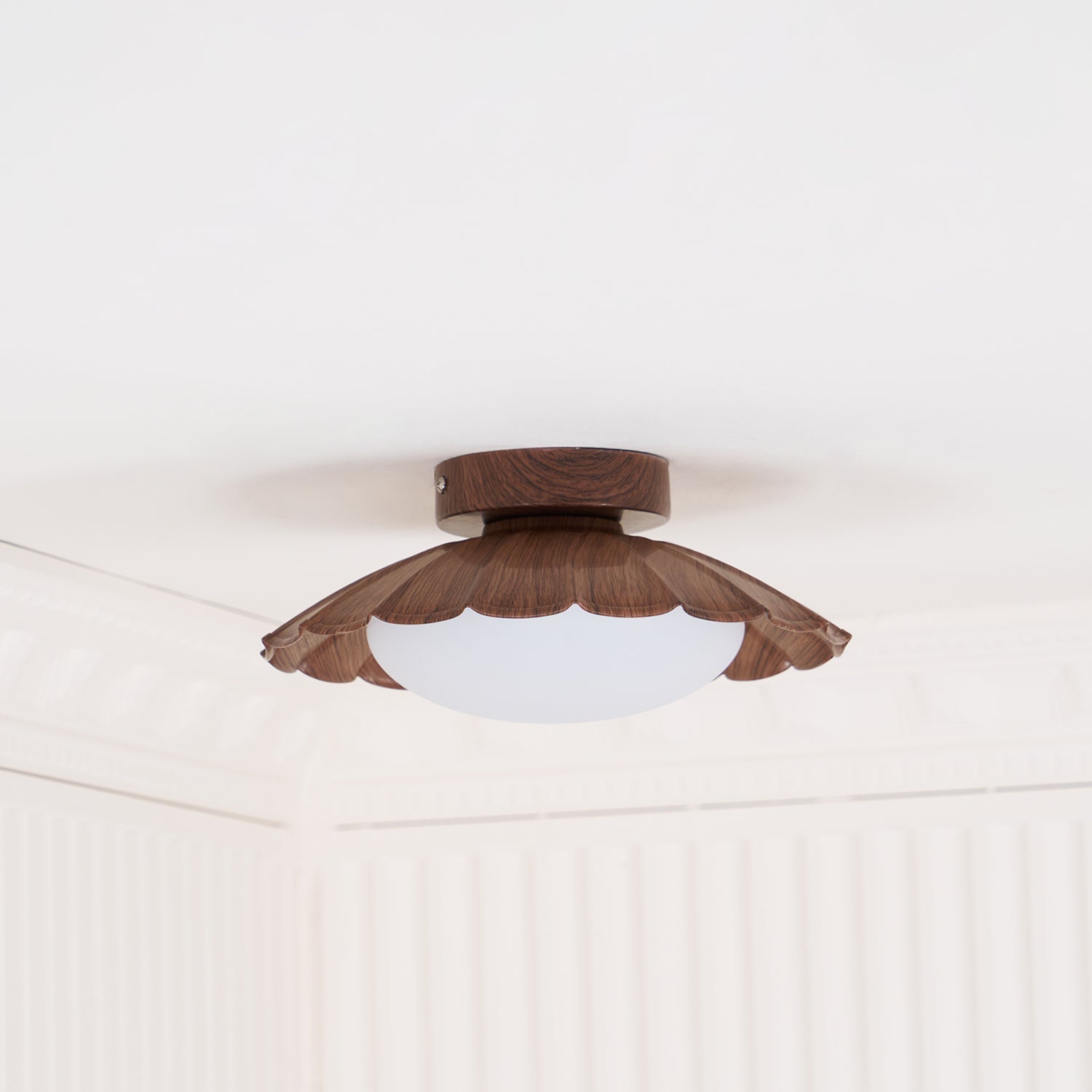 Scalloped LED Ceiling Light in Warm White