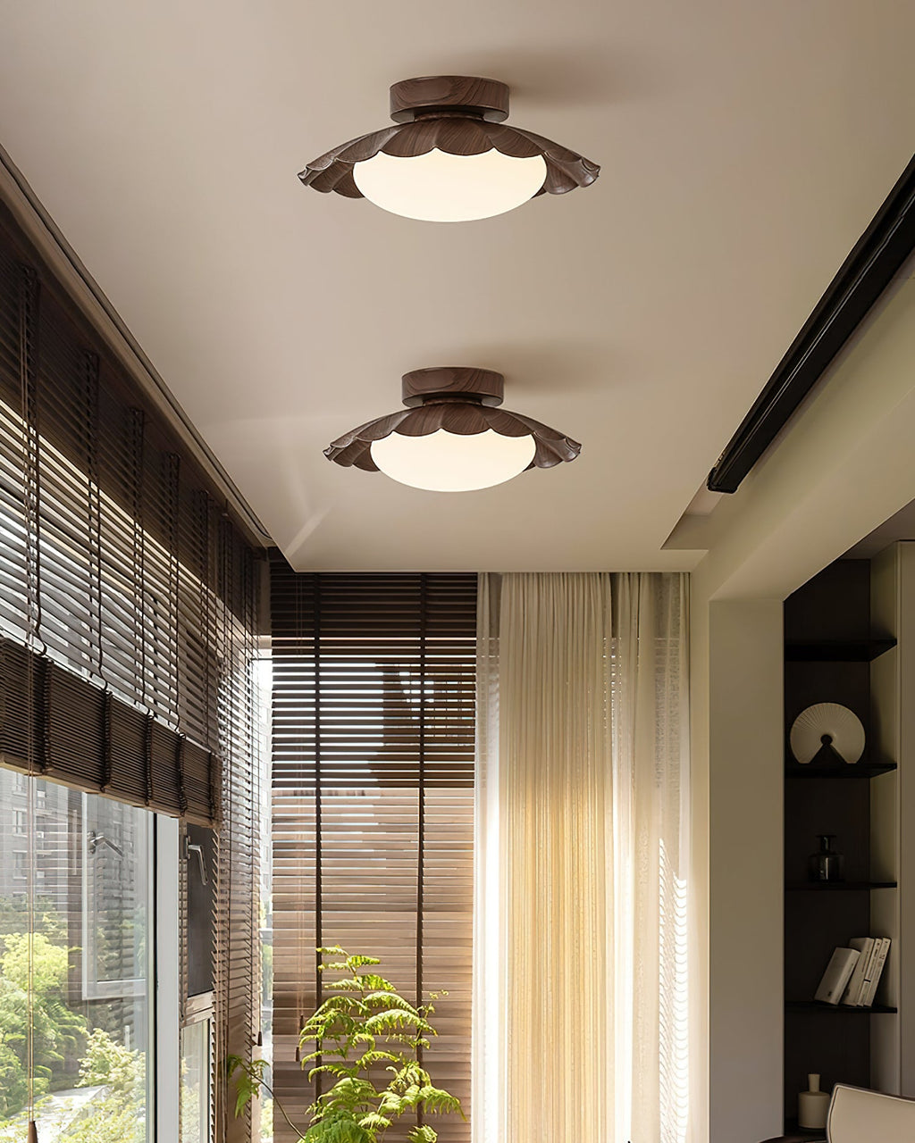 Scalloped LED Ceiling Light in Warm White