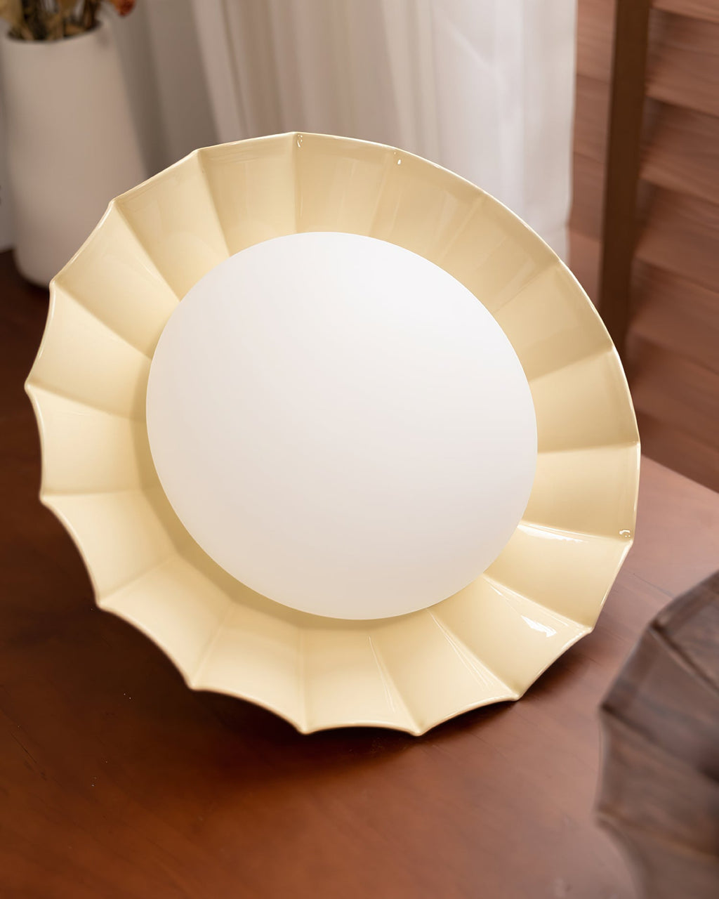 Scalloped LED Ceiling Light in Warm White