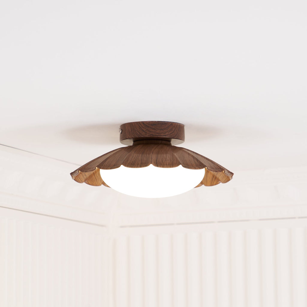 Scalloped LED Ceiling Light in Warm White