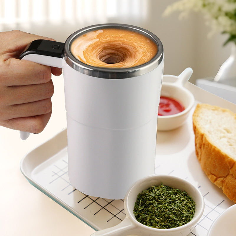 Portable Electric Self-Stirring Mug with LED Temperature Display
