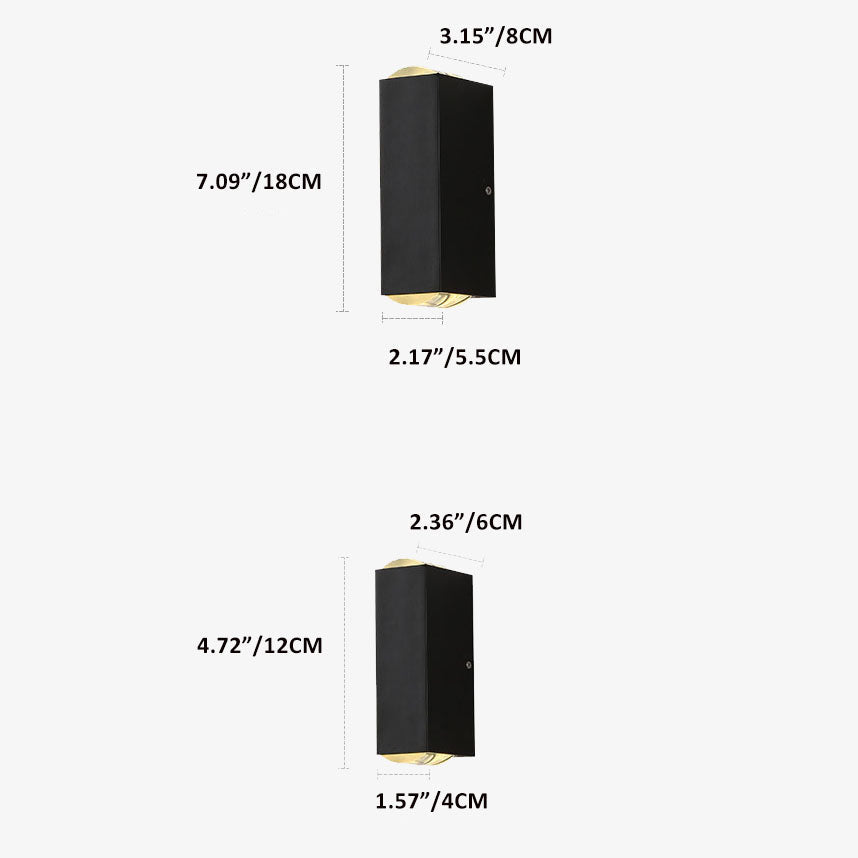 Outdoor Wall Mounted LED Light Modern Rectangular Patio Lighting