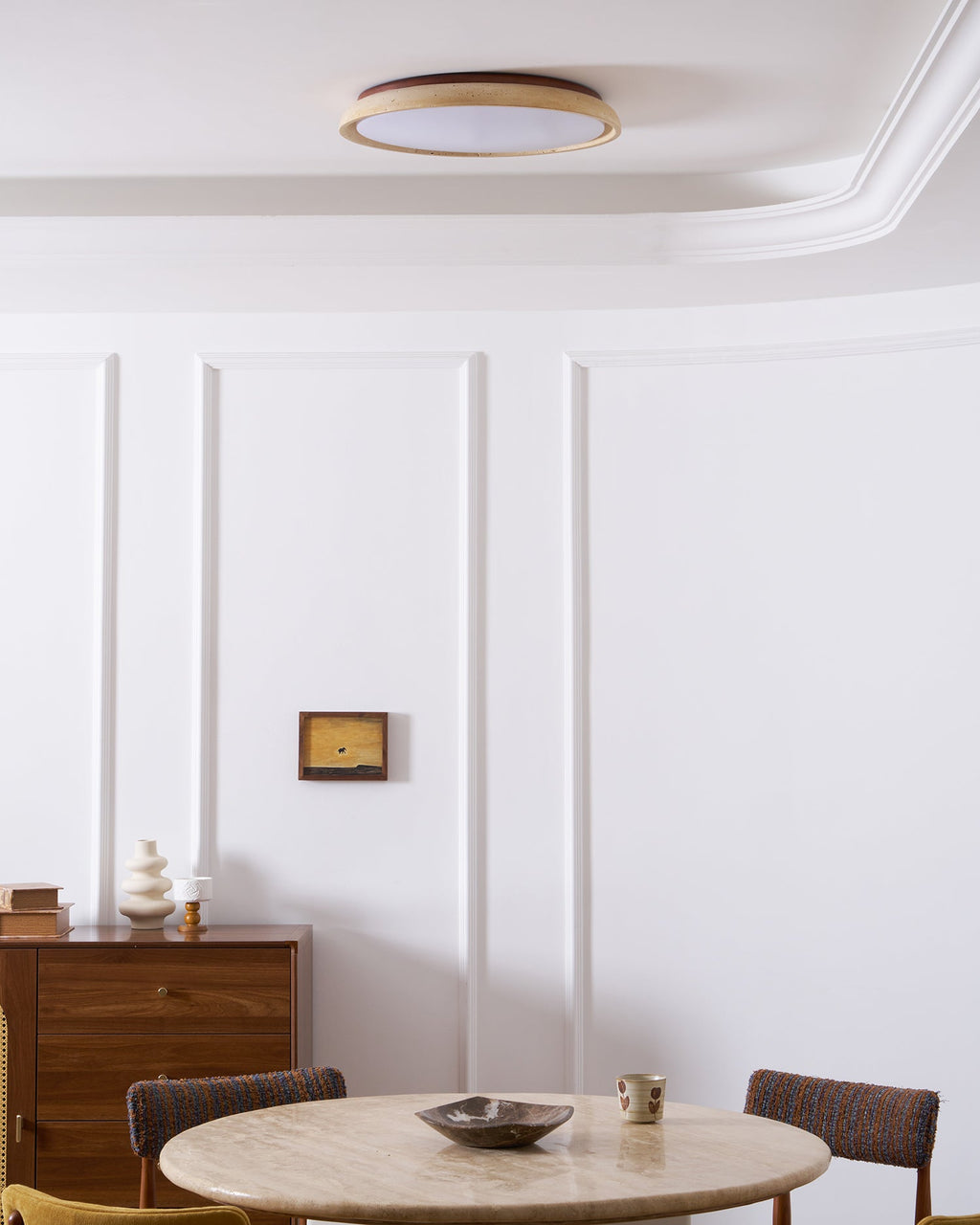 Modern Stone Effect Ceiling Light with Warm LED