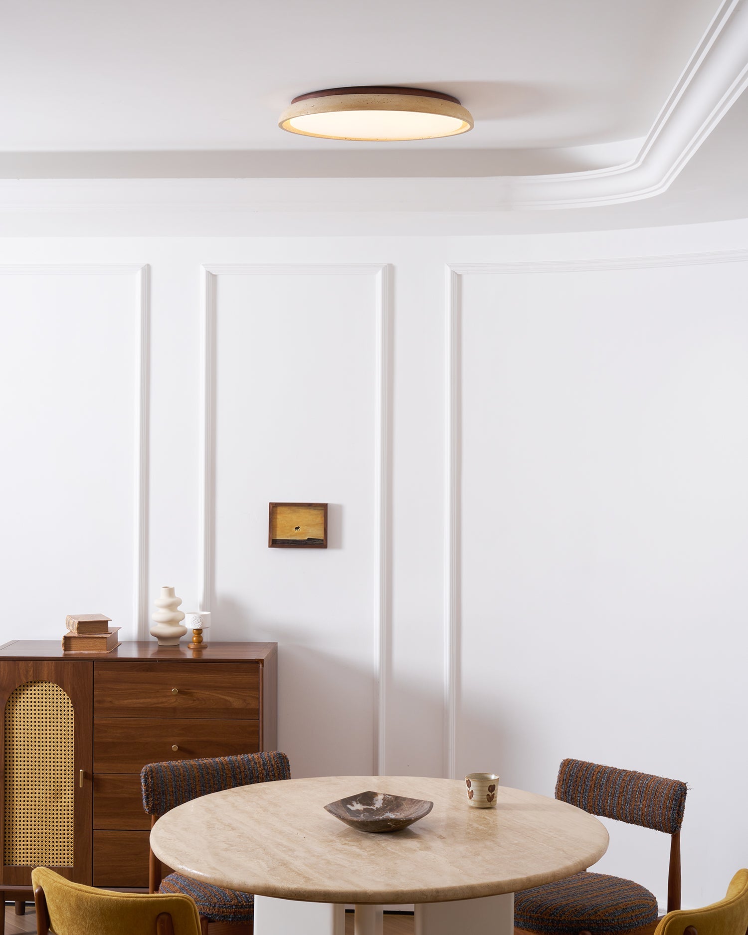 Modern Stone Effect Ceiling Light with Warm LED