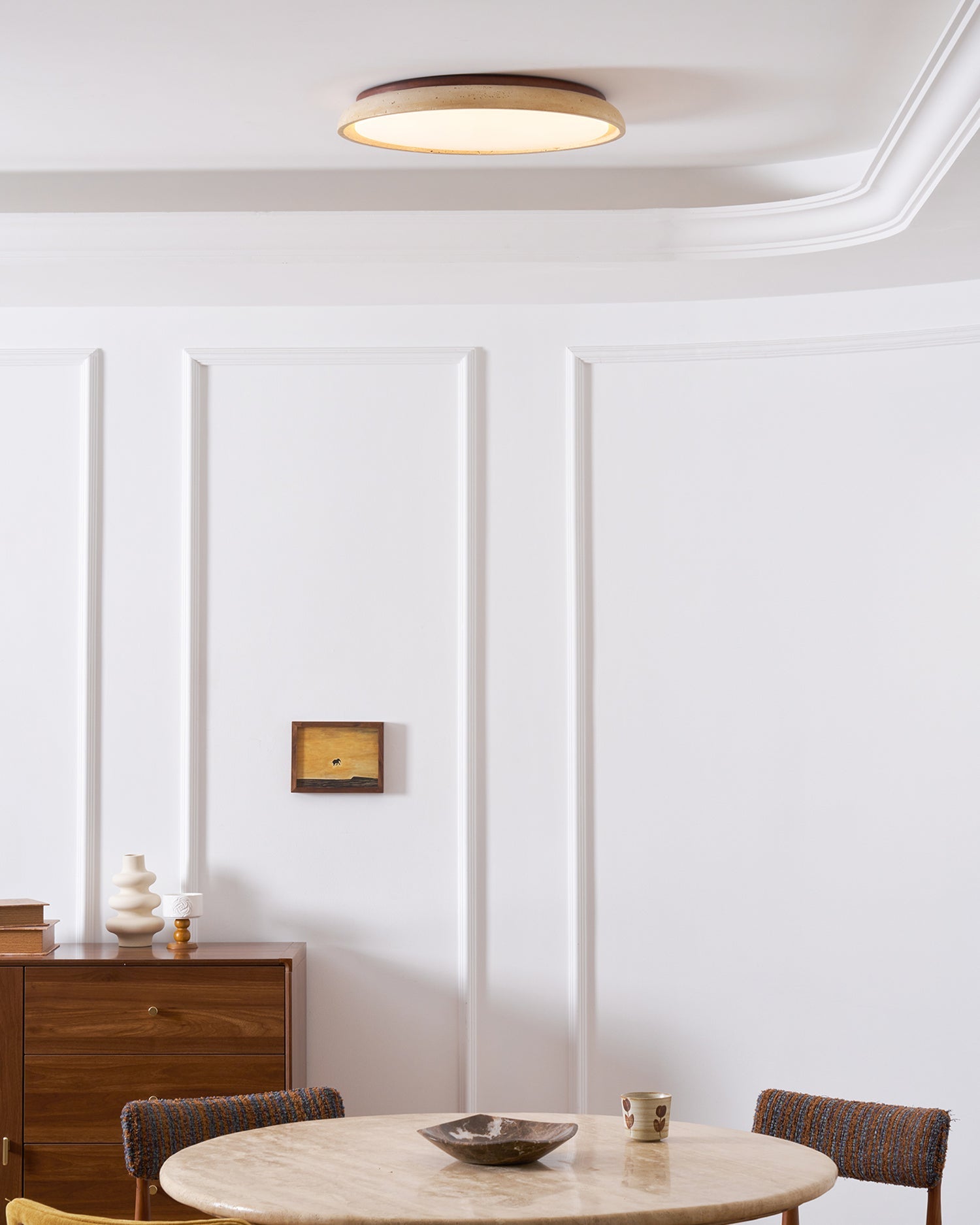 Modern Stone Effect Ceiling Light with Warm LED