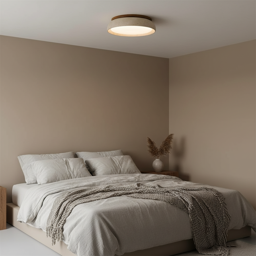 Modern Stone Effect Ceiling Light with Warm LED