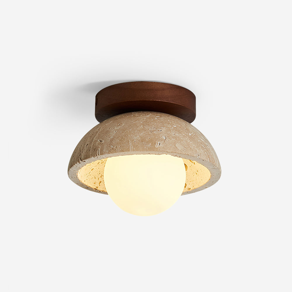 Piedra Stone Effect Ceiling Light with Glass Globe