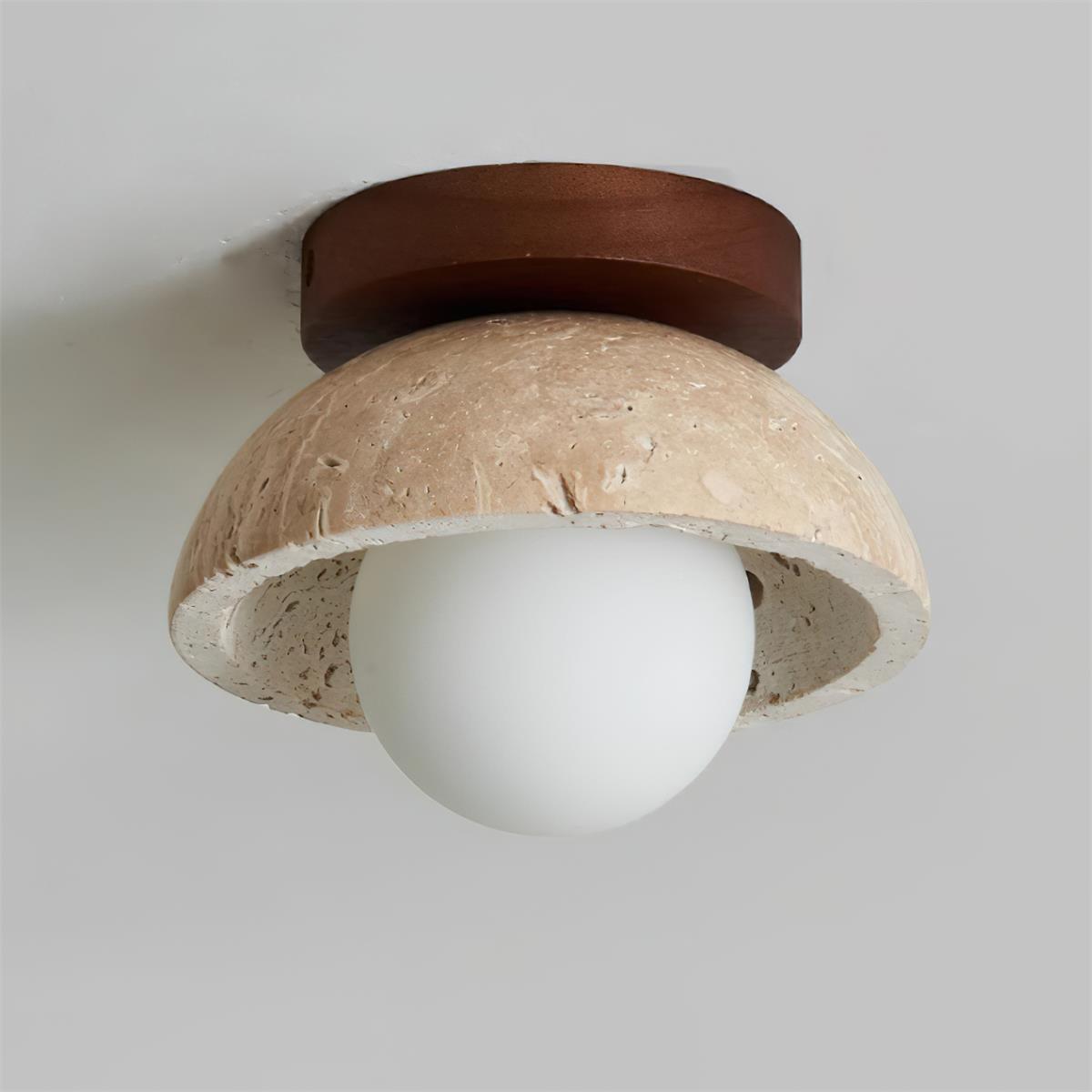 Piedra Stone Effect Ceiling Light with Glass Globe