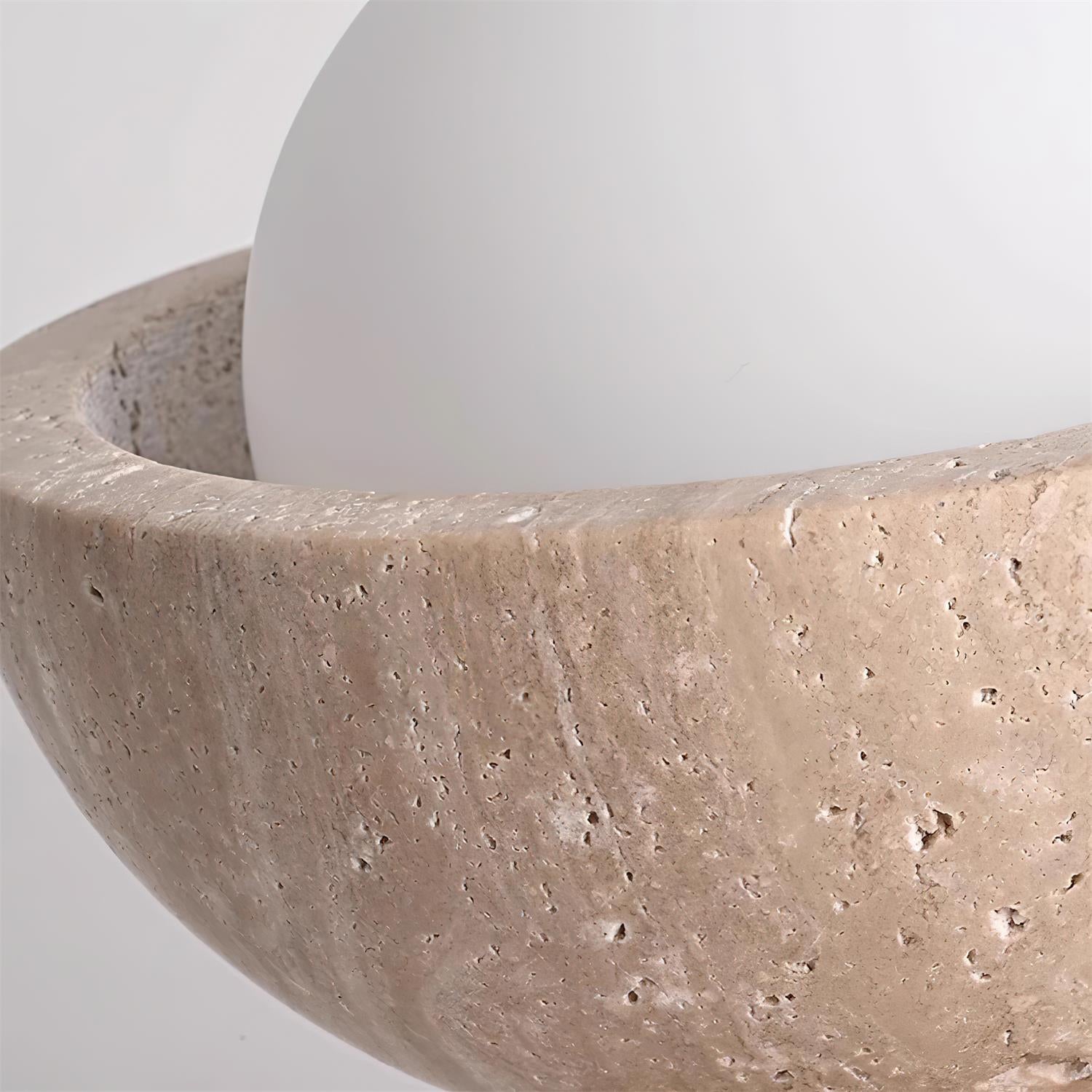 Piedra Stone Effect Ceiling Light with Glass Globe