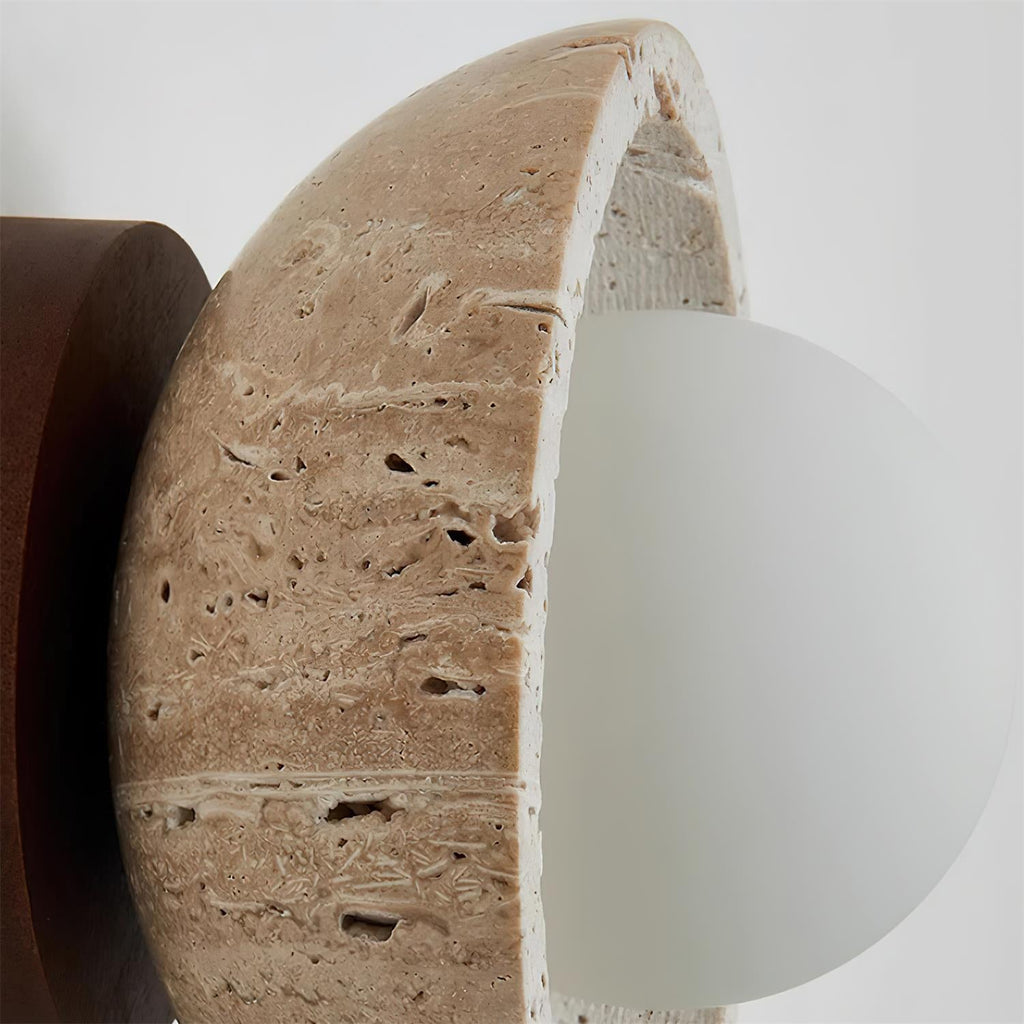 Piedra Stone Effect Ceiling Light with Glass Globe