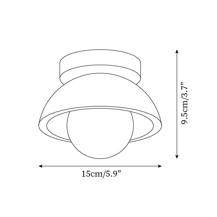 Piedra Stone Effect Ceiling Light with Glass Globe