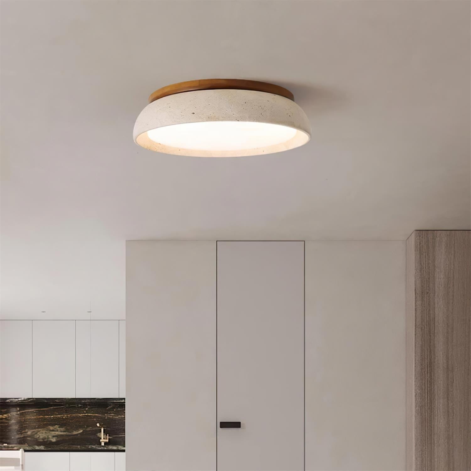 Modern Stone Effect Ceiling Light with Warm LED