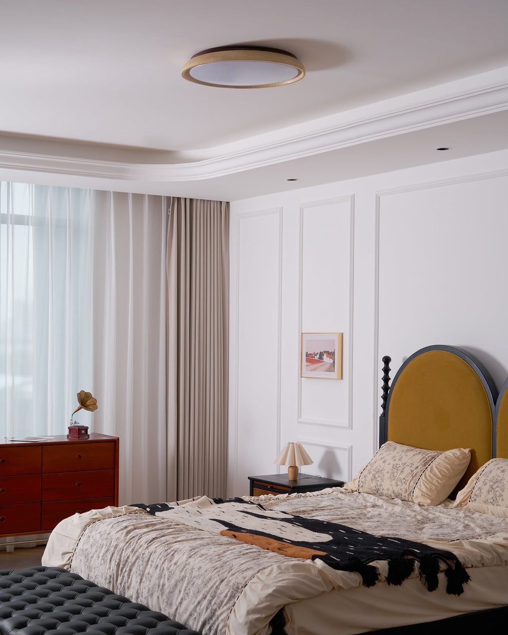 Modern Stone Effect Ceiling Light with Warm LED