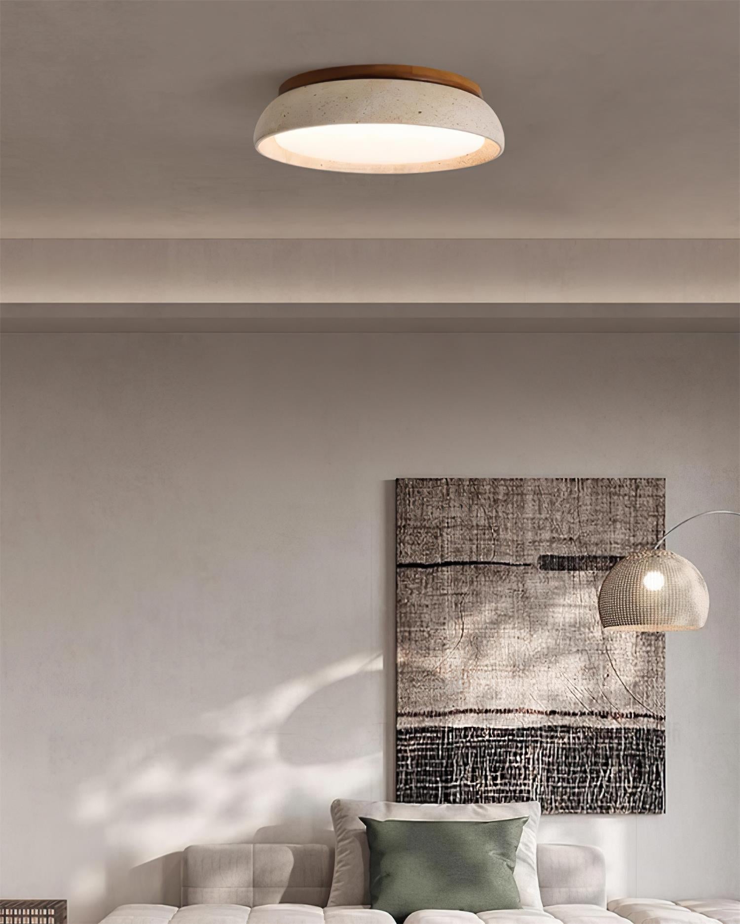 Modern Stone Effect Ceiling Light with Warm LED
