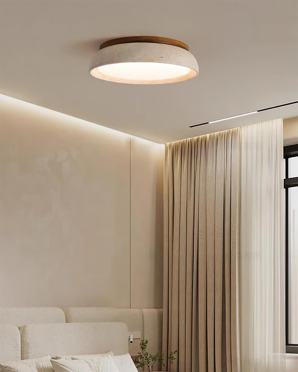 Modern Stone Effect Ceiling Light with Warm LED