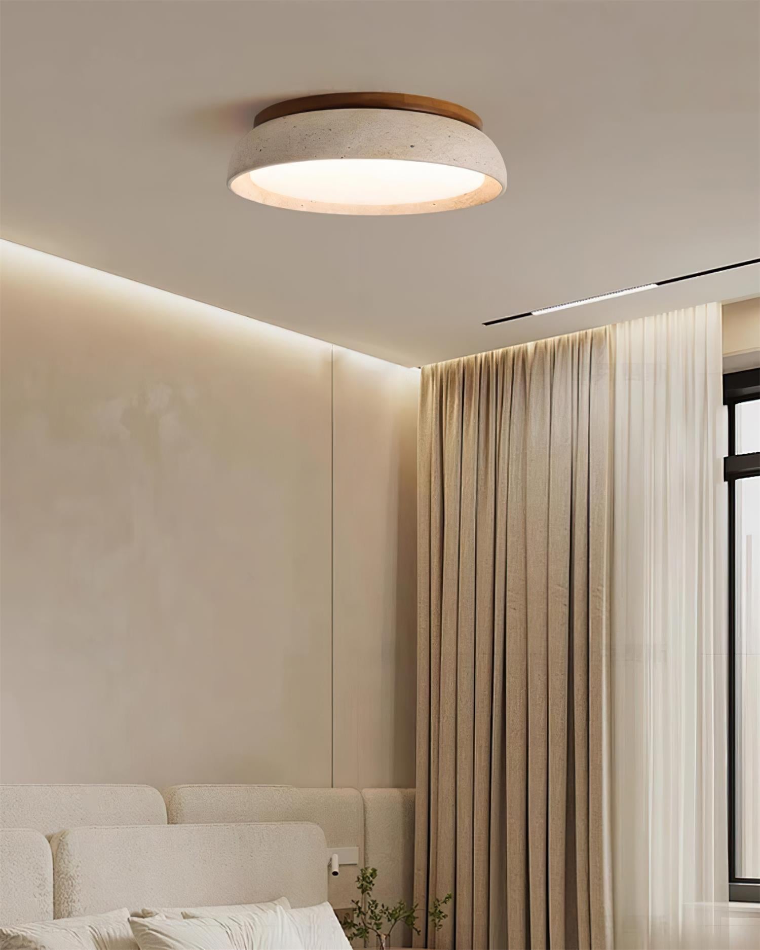 Modern Stone Effect Ceiling Light with Warm LED
